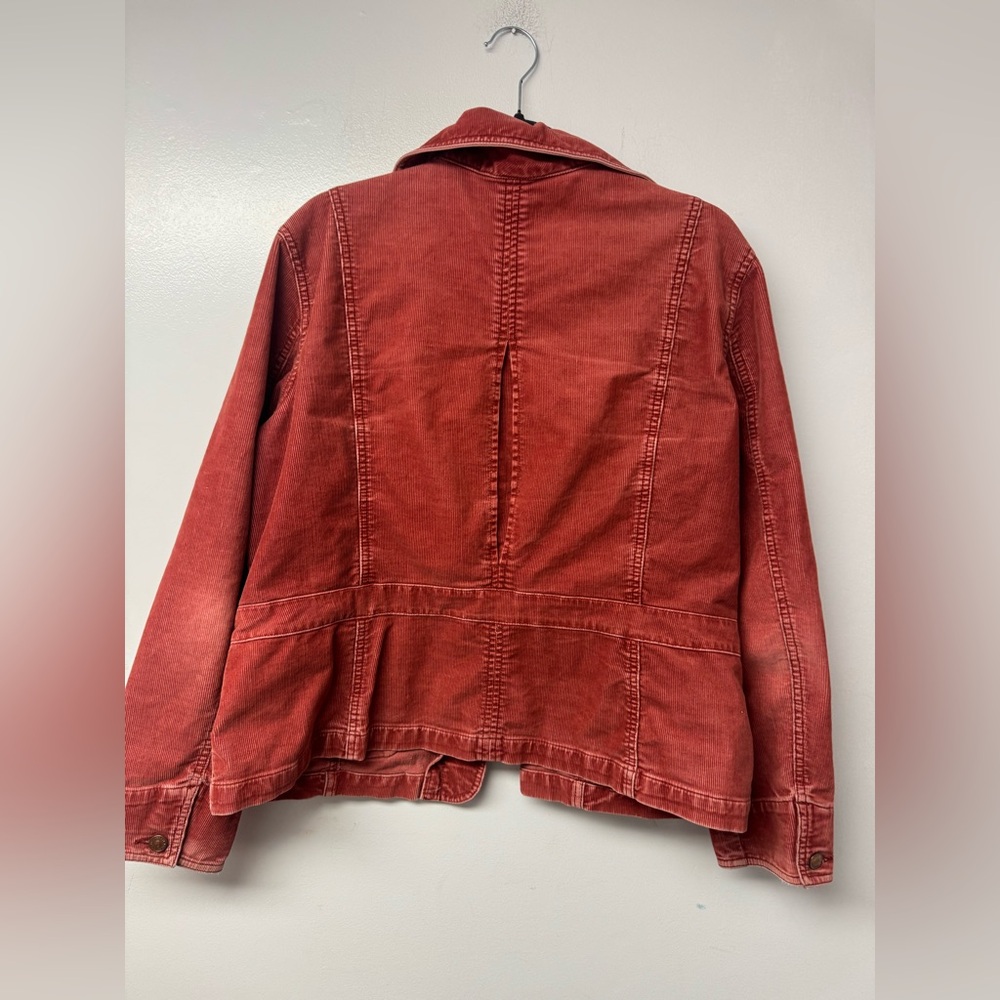 Eddie Bauer XL Rust Corduroy Jacket Cotton Stretch Button Front Pockets Y2K A4 - Picture 3 of 9